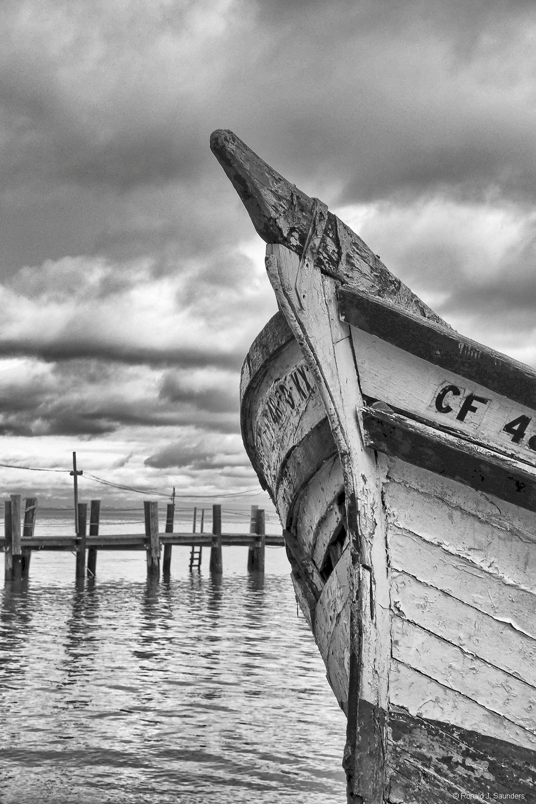 The ruins of an old fishing boat at China Camp. The old dock and a moody sky form a nice backdrop. China Camp was used as a location...